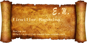 Einviller Magdolna névjegykártya