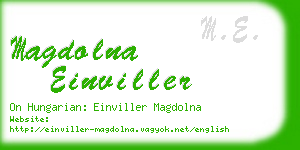 magdolna einviller business card